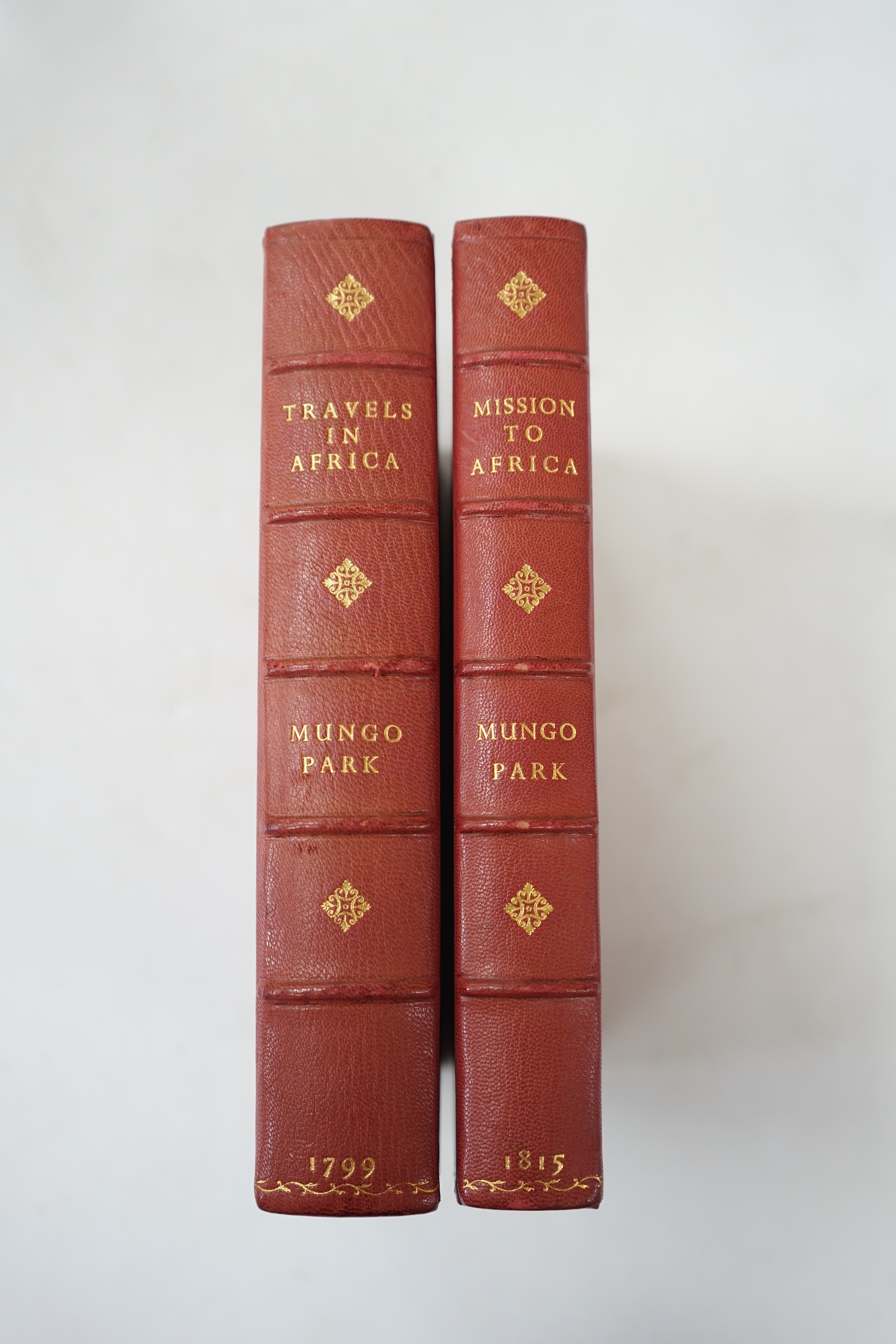 Park, Mungo - Interior of Africa, 1815, and Travels in the Interior District of Africa, 2 vols, quarter morocco, both 2nd editions, 1799